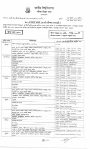 অনার্স ১ম বর্ষের পরীক্ষার রুটিন ২০২৫।