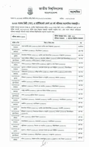 NU Degree 2nd year Exam Routine 2025