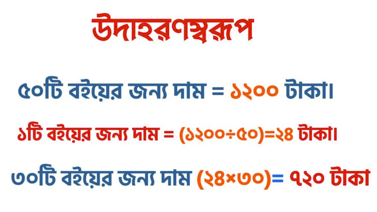 ঐকিক নিয়মের সূত্র